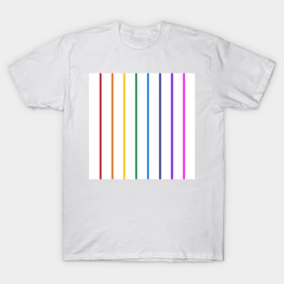 Narrow rainbow stripes T-Shirt